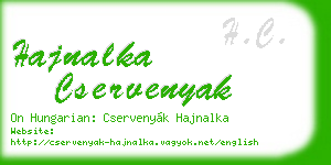 hajnalka cservenyak business card