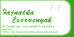 hajnalka cservenyak business card